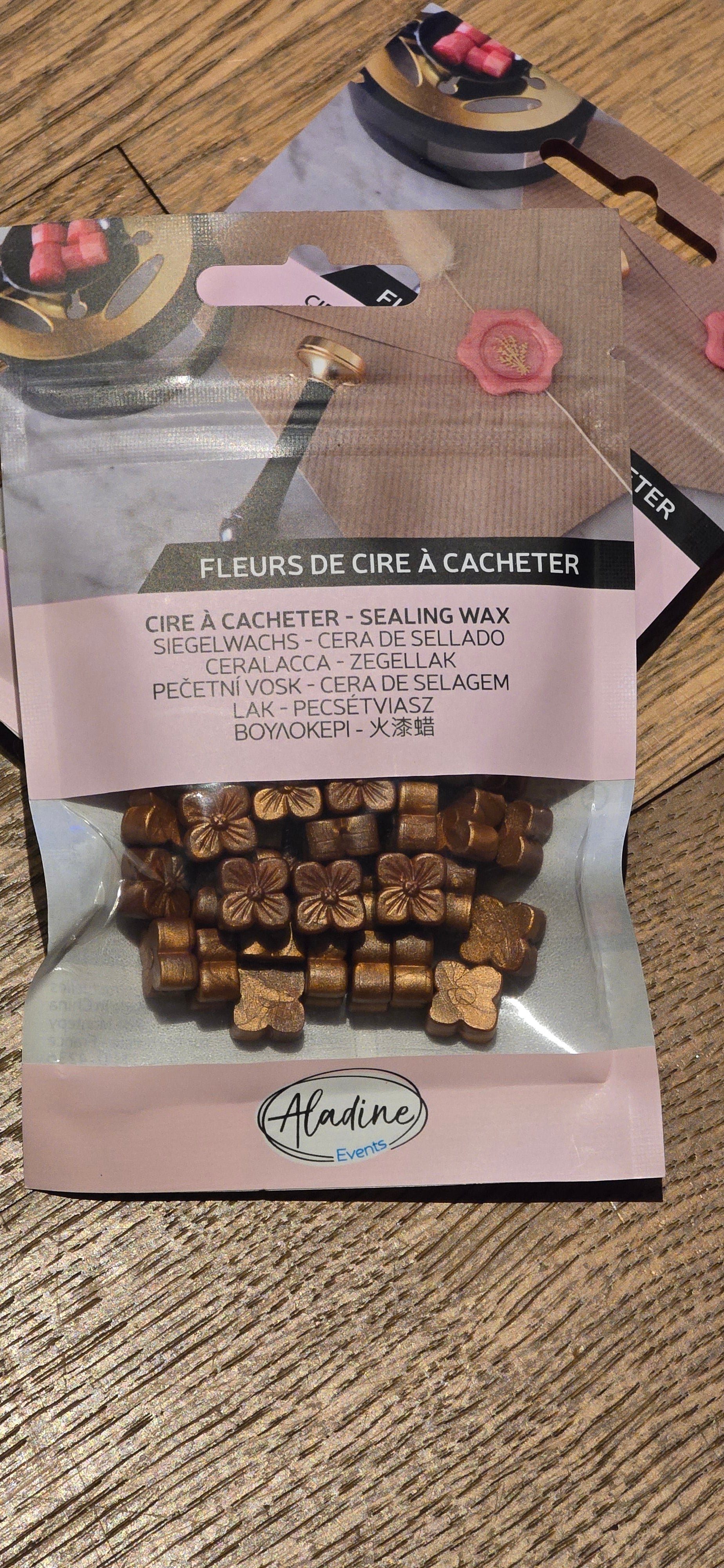 cire à cacheter fleurs or/cuivre