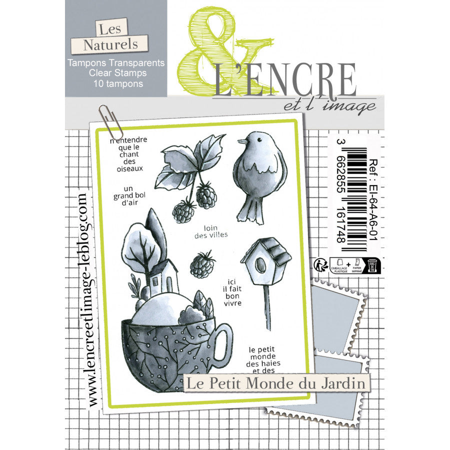 Planche de tampons transparents (Clear Stamps) « Le Petit Monde du Jardin » — L'Encre et l'Image